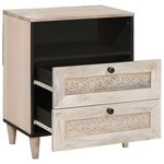 vidaXL Table de chevet Beige 50 x 33 x 60 cm bois de manguier massif