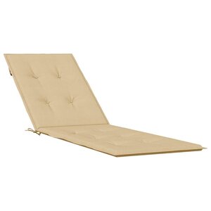 vidaXL Coussin de chaise longue beige mélangé (75+105) x 50 x 4 cm tissu