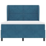 vidaXL Lit à ressorts avec matelas Bleu foncé 140 x 190 cm Velours