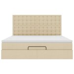 VidaXL Cadre de lit ottoman avec matelas crème 180x200 cm tissu