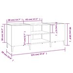 vidaXL Armoire à disques blanc 121x38x48 cm bois d'ingénierie