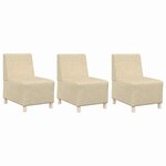 vidaXL Unité de Sofa Modulaire Sans Accoudoirs 3 pc Crème tissu