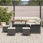 vidaXL Ensemble de canapé de jardin 9 Pièces Noir polyrotin