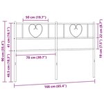 vidaXL Tête de lit de remplacement métal noir 160 cm