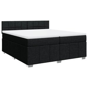 vidaXL Sommier à lattes de lit avec matelas Noir 200x200 cm Tissu