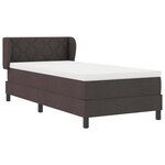 vidaXL Lit à ressorts avec matelas Marron foncé 90 x 200 cm tissu