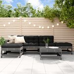 vidaXL Salon de jardin 6 Pièces avec coussins gris bois massif