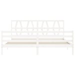 vidaXL Cadre de lit avec tête de lit blanc 200x200 cm bois massif