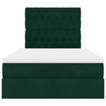 vidaXL Cadre de lit ottoman avec matelas vert foncé 120x190 cm velours