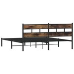 vidaXL Cadre de lit en métal sans matelas chêne fumé 180x200 cm