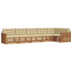 vidaXL Ensemble de canapés d'extérieur 6 Pièces Naturel et Beige