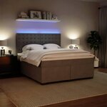 vidaXL Sommier à lattes de lit et matelas Gris clair 180x200cm Velours