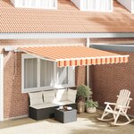 vidaXL Auvent rétractable manuel avec LED en jaune et orange 350x250 cm