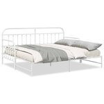 vidaXL Cadre de lit de jour avec tête de lit Blanc 107 x 203 cm Acier