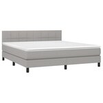 vidaXL Sommier à lattes de lit avec matelas Gris clair 160x200cm Tissu