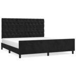 vidaXL Cadre de lit avec tête de lit Noir 160x200 cm Velours