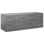 vidaXL Boîte à coussins de jardin Résine tressée 291x100 5x104 cm Gris