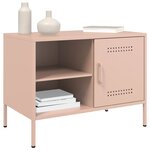 vidaXL Meuble TV rose 68x39x50 5 cm acier