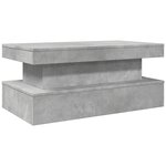 vidaXL Table basse avec lumières LED gris béton 90x50x40 cm