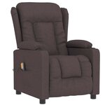 vidaXL Fauteuil de massage Marron foncé Tissu