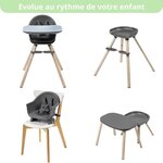Chaise haute bébé évolutive 8 en 1 Chaise haute/Réhausseur/Tabouret/Bureau De 6 mois à 5 ans Beyond Graphite2 Eco