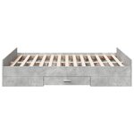 vidaXL Cadre de lit et tiroirs gris béton 120x200 cm bois d'ingénierie