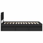 vidaXL Cadre de lit avec tête de lit Noir 90 x 190 cm Pin massif