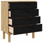 vidaXL Commode OTTA Noir 76 5 x 39 5 x 90 cm Bois de pin massif