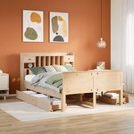 vidaXL Lit bibliothèque sans matelas 150x200 cm bois massif de pin
