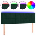 vidaXL Tête de lit à LED Vert foncé 144x5x78/88 cm Velours