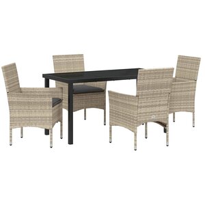 vidaXL Ensemble de salle à manger pour jardin 5 Pièces Gris clair