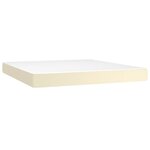 vidaXL Lit à sommier tapissier avec matelas Crème 160x200cm Similicuir