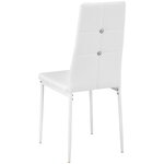 Lot de 6 chaises siège de salon cuisine salle à manger design élégant avec brillant blanc 08_0000168