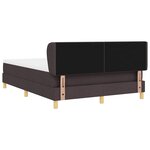 vidaXL Lit à Ressorts avec Matelas Crème 90x200 cm Tissu Marron foncé