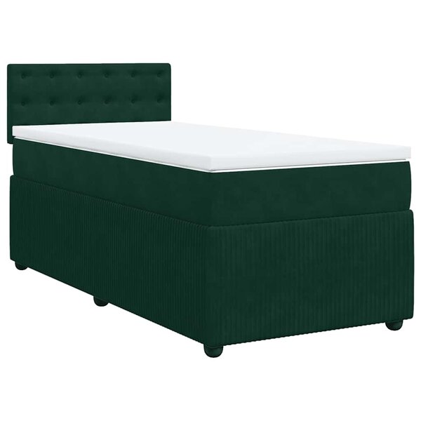 vidaXL Sommier à lattes de lit avec matelas Vert foncé 90x190 cm
