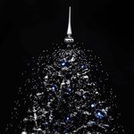 vidaXL Arbre de Noël neigeux avec base de parapluie Noir 170 cm PVC