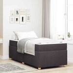 vidaXL Cadre de lit avec matelas Marron foncé 80 x 200 cm tissu
