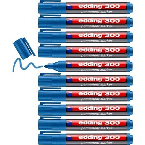 Marqueur Permanent 300 bleu clair 1 5-3 mm x 10 EDDING