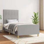vidaXL Cadre de lit avec tête de lit Gris clair 80x200 cm Tissu