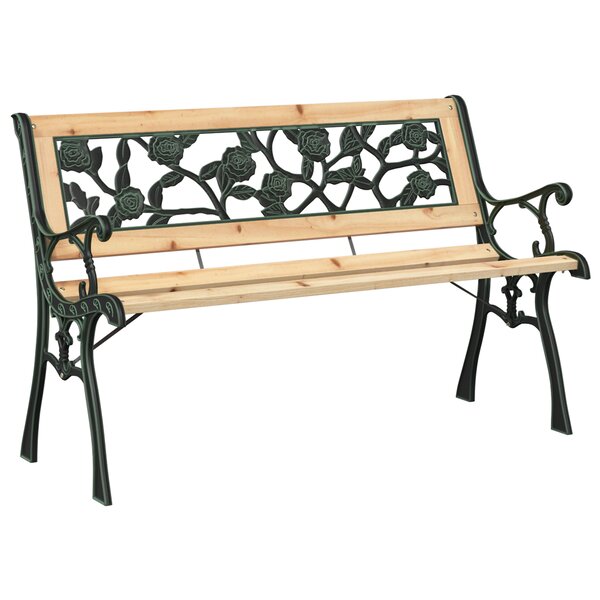 vidaXL Banc de jardin avec dossier à motifs de rose  116 cm en bois.