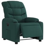 vidaXL Fauteuil inclinable électrique Vert foncé Tissu