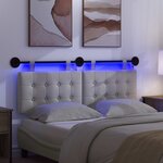 vidaXL Tête de lit suspendue Avec lumière LED Blanc Simili cuir