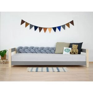 Lit enfant KIDDY 90 x 180 gris et naturel