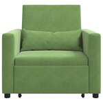 VidaXL Lit de Repos Convertible 3-en-1 Vert Clair Velours