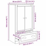 vidaXL Haut Armoire avec tiroir Chêne artisanal 60 x 35 5 x 103 5 cm