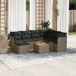vidaXL Salon de jardin 8 Pièces avec coussins gris résine tressée