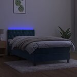 vidaXL Sommier à lattes de lit avec matelas LED Bleu foncé 100x200 cm