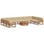 vidaXL Ensemble de canapés d'extérieur 11 Pièces Naturel et Beige