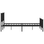 vidaXL Cadre de lit métal sans matelas avec pied de lit noir 200x200cm