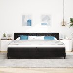 vidaXL Lit à ressort avec matelas Noir 200x200 cm Velours